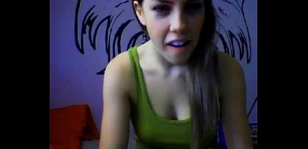  Blonde teen shows her natural tits on webcam
